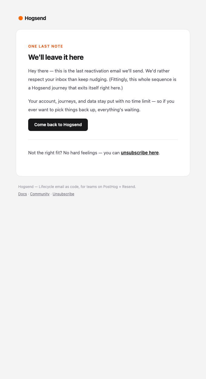 Final nudge email — we'll leave it here